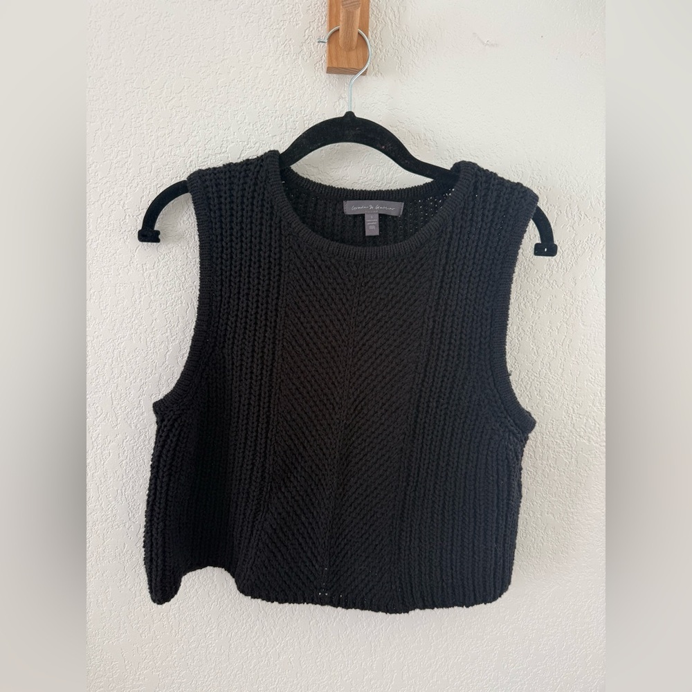 Black Cropped Knit Tank Sweater